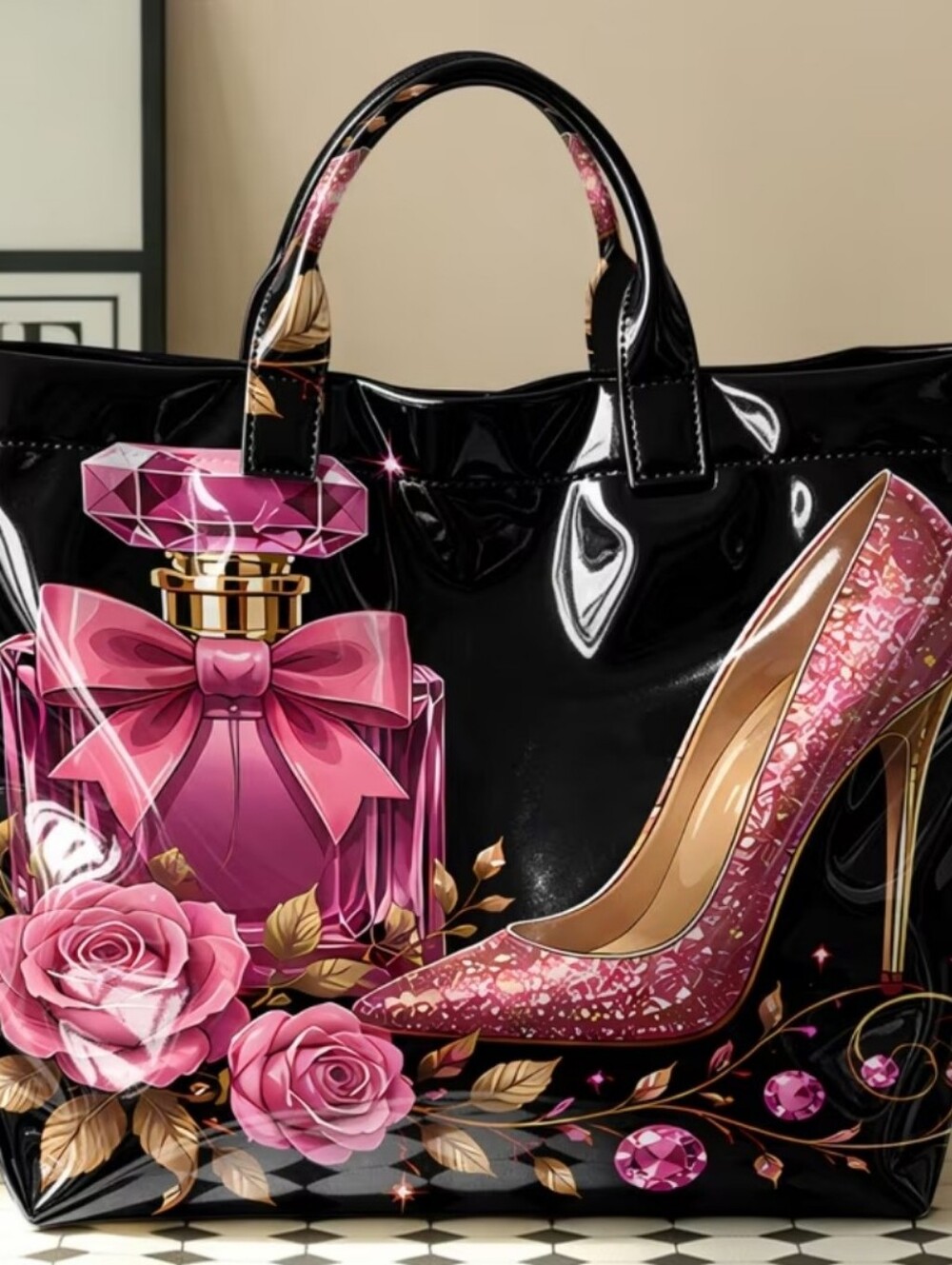 Glamour Classy Perfume Heel Daily Commute Tote Bag - Picture 6 of 6